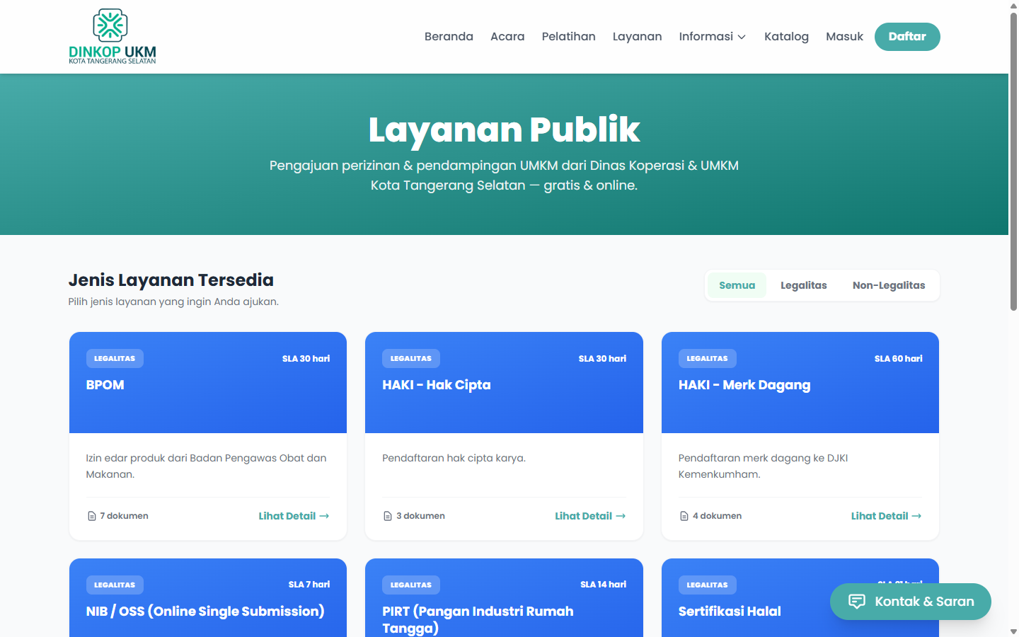 Halaman Layanan Publik